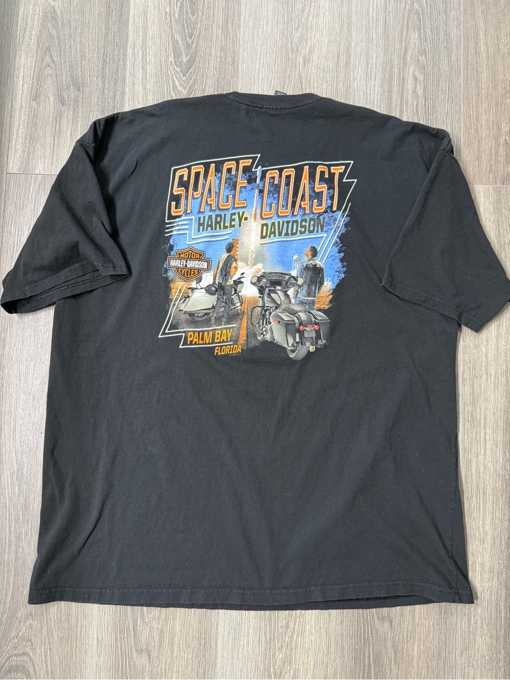 Harley Davidson Space Coast Palm Bay Florida Black Tshirt 4XL Rocket Launch